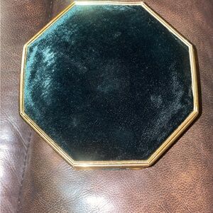 Vintage emerald green and Gold Octagon musical jewlery box